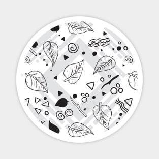 Leaf Doodle Seamless Surface Pattern Design Magnet